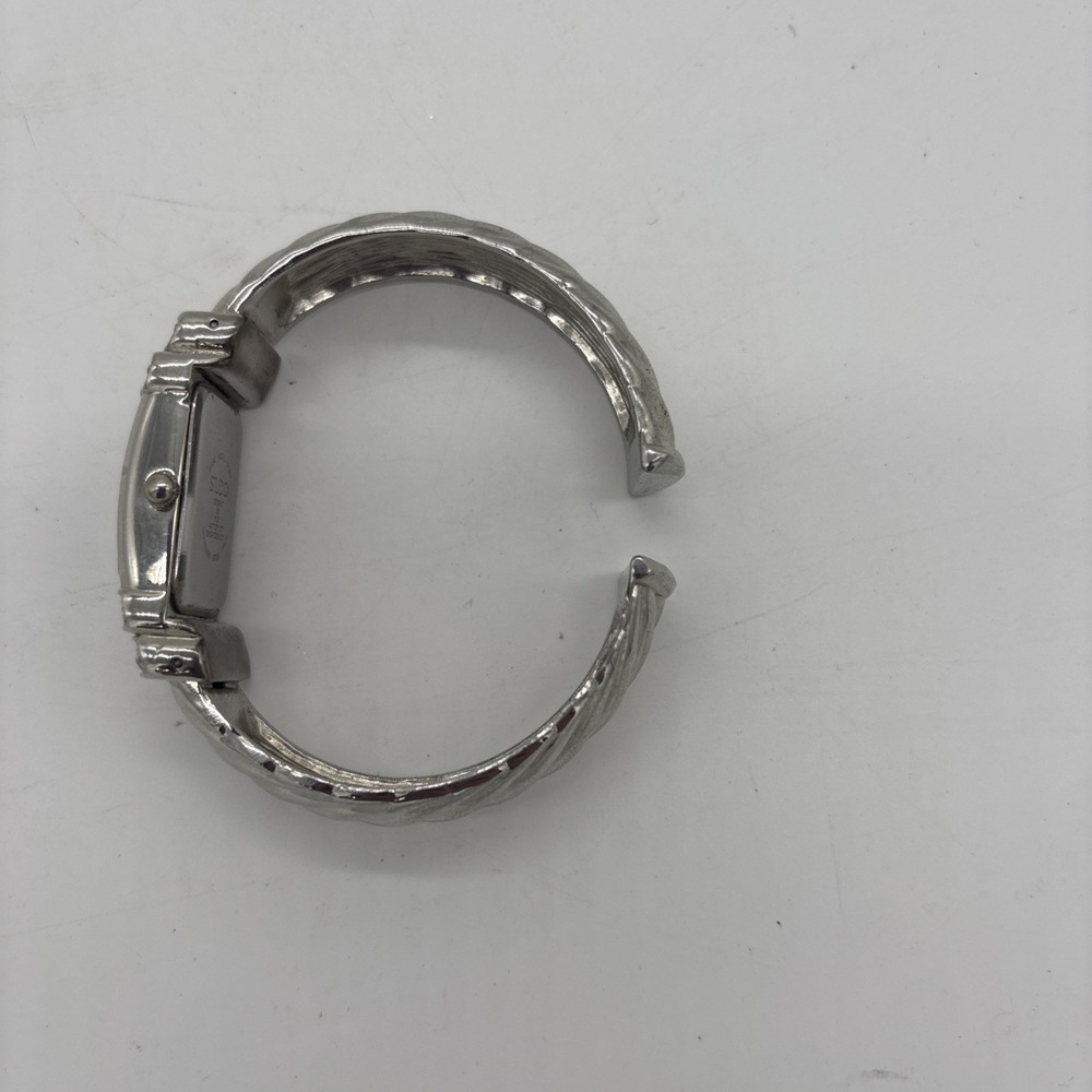 Unique Studio Time Silver Tone w/ Rhinestones Women's Quartz Cuff Wrist Watch - Picture 4 of 8